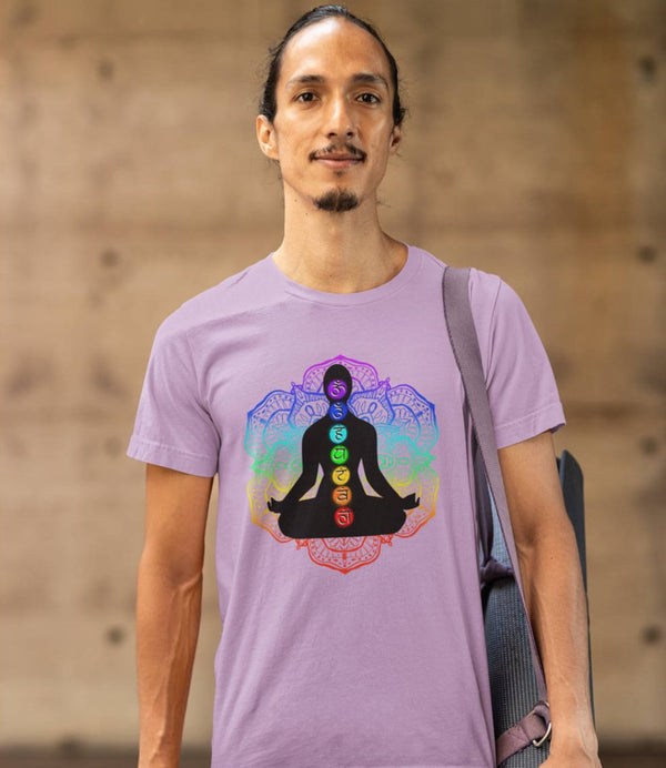 Chakra Silhouette - Half Sleeve T-Shirt For Men