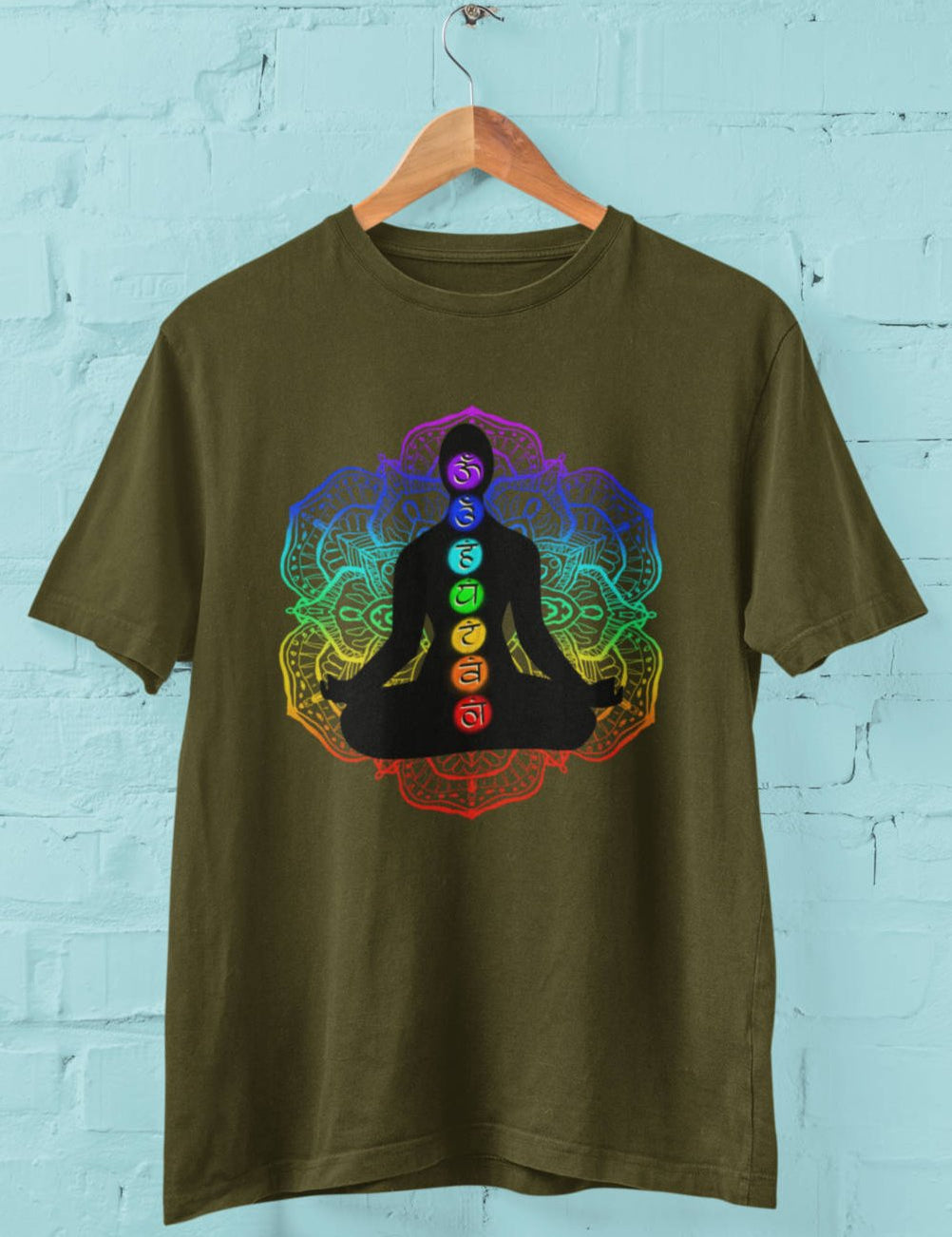 Chakra Silhouette - Half Sleeve T-Shirt For Men