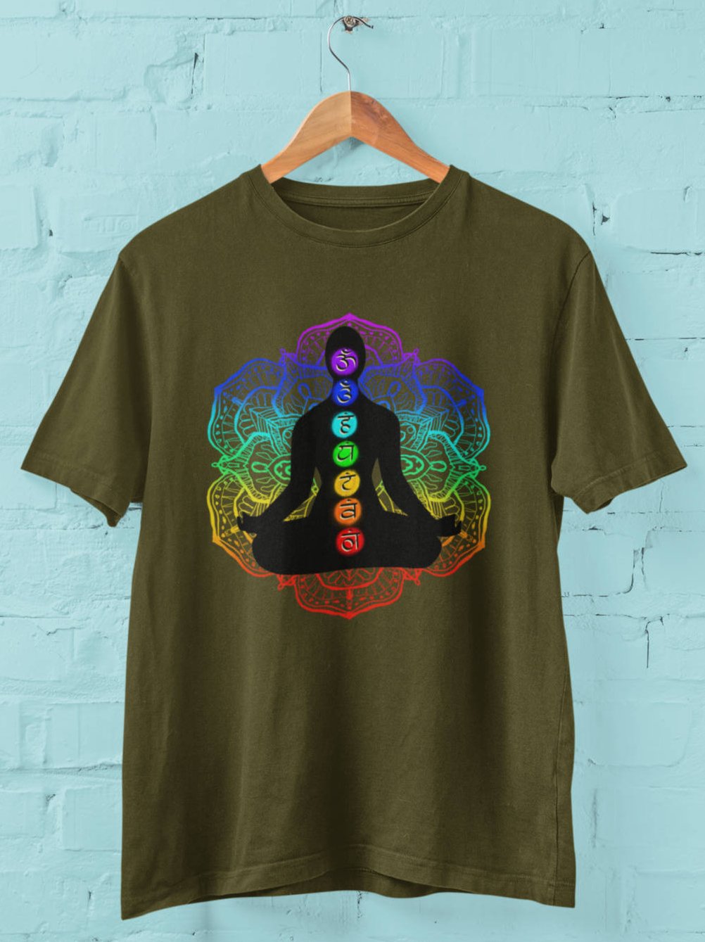 Chakra Silhouette - Half Sleeve T-Shirt For Men