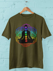 Chakra Silhouette - Half Sleeve T-Shirt For Men
