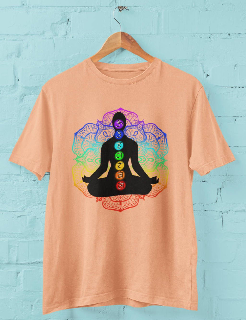 Chakra Silhouette - Half Sleeve T-Shirt For Men
