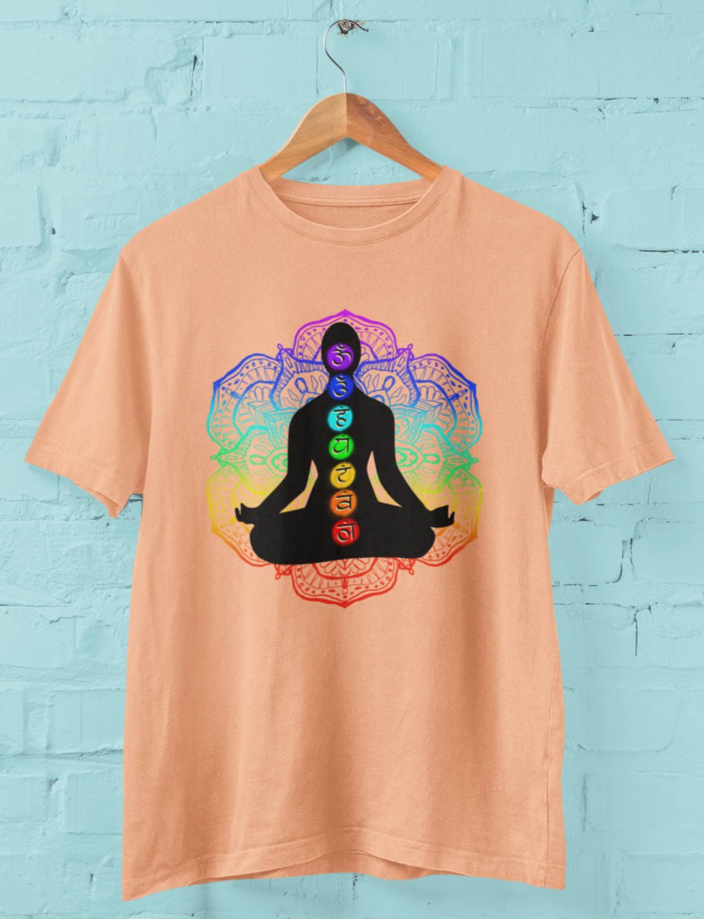 Chakra Silhouette - Half Sleeve T-Shirt For Men