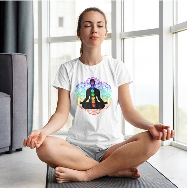 Chakra Silhouette - Half Sleeve T-Shirt For Women