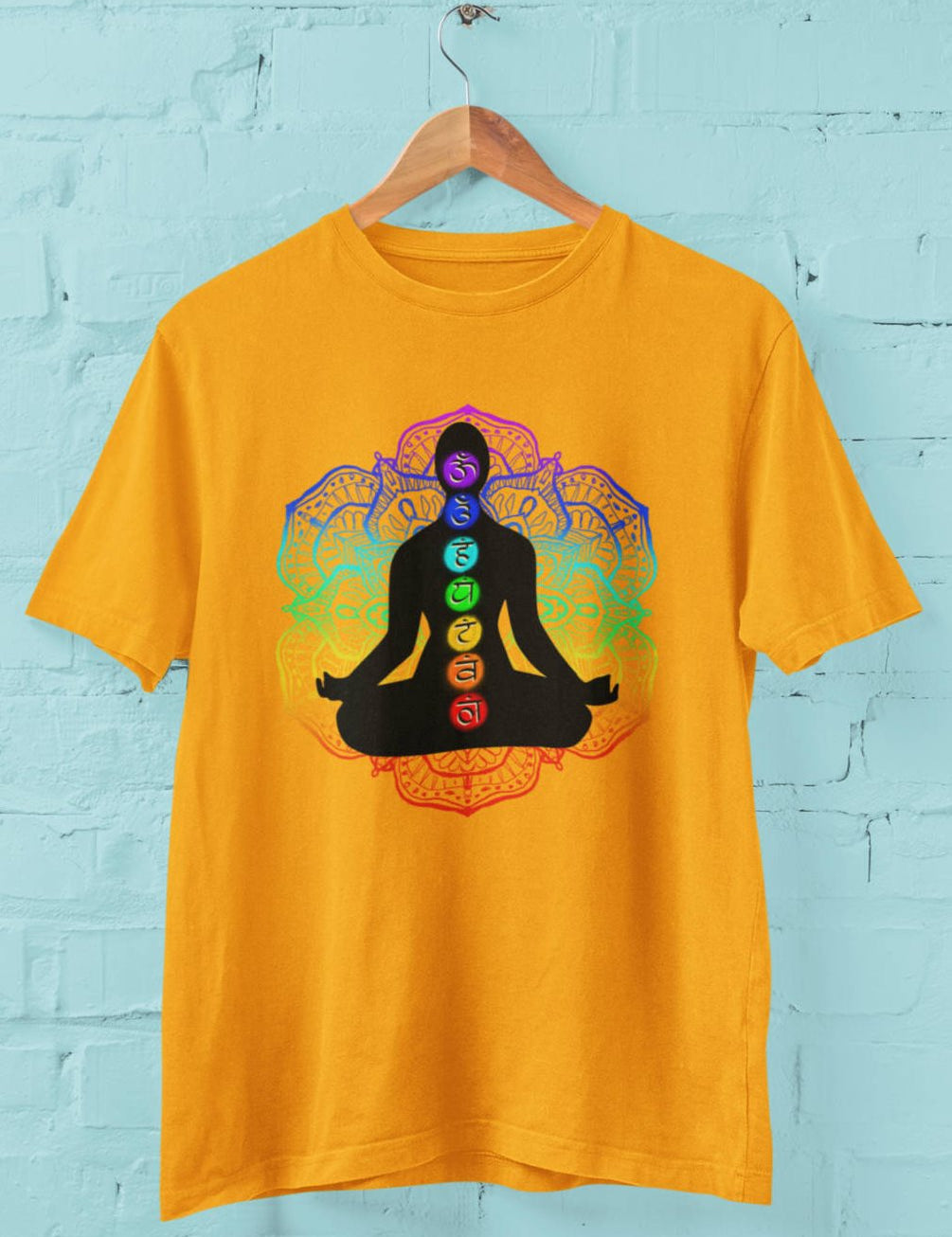 Chakra Silhouette - Half Sleeve T-Shirt For Men