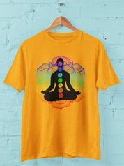 Chakra Silhouette - Half Sleeve T-Shirt For Men