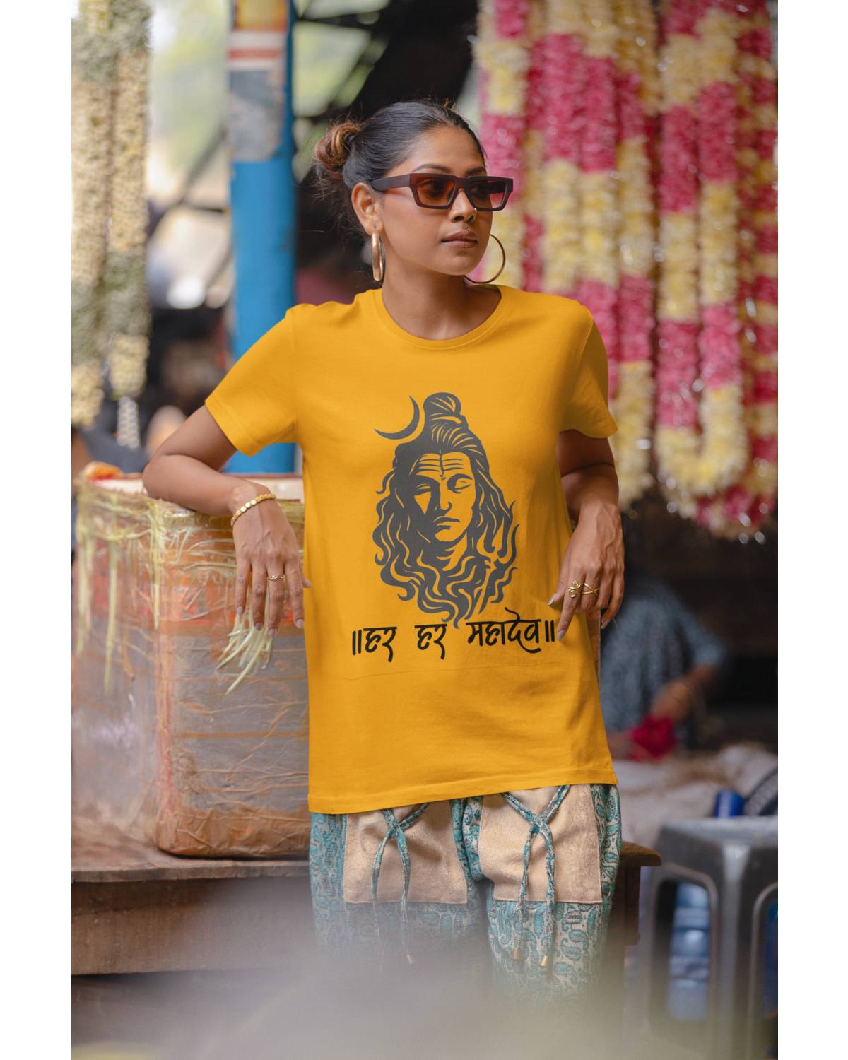 Har Har Mahadev - Half Sleeve Round Neck T-Shirt-Women