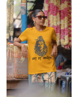 Har Har Mahadev - Half Sleeve Round Neck T-Shirt-Women