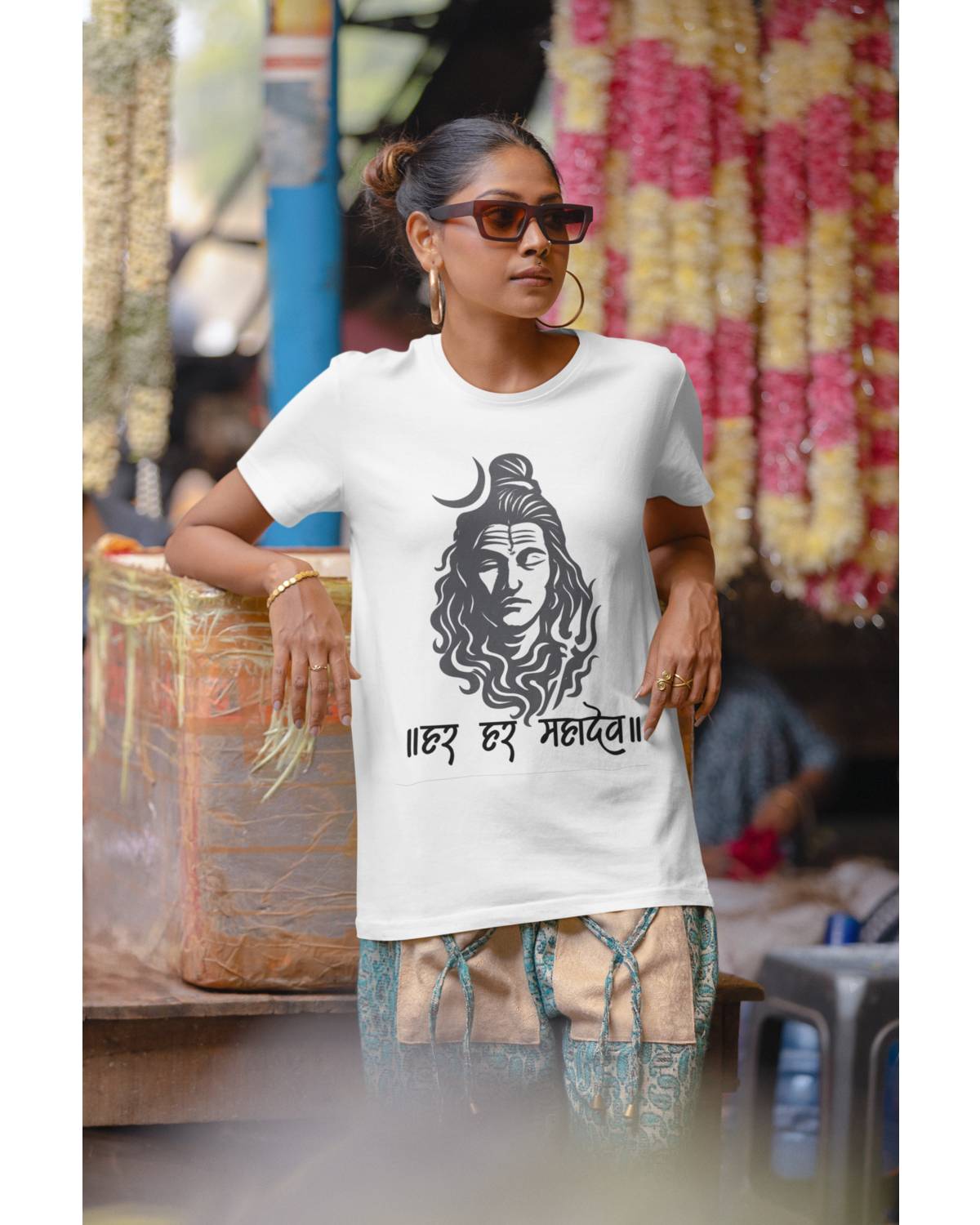 Har Har Mahadev - Half Sleeve Round Neck T-Shirt-Women