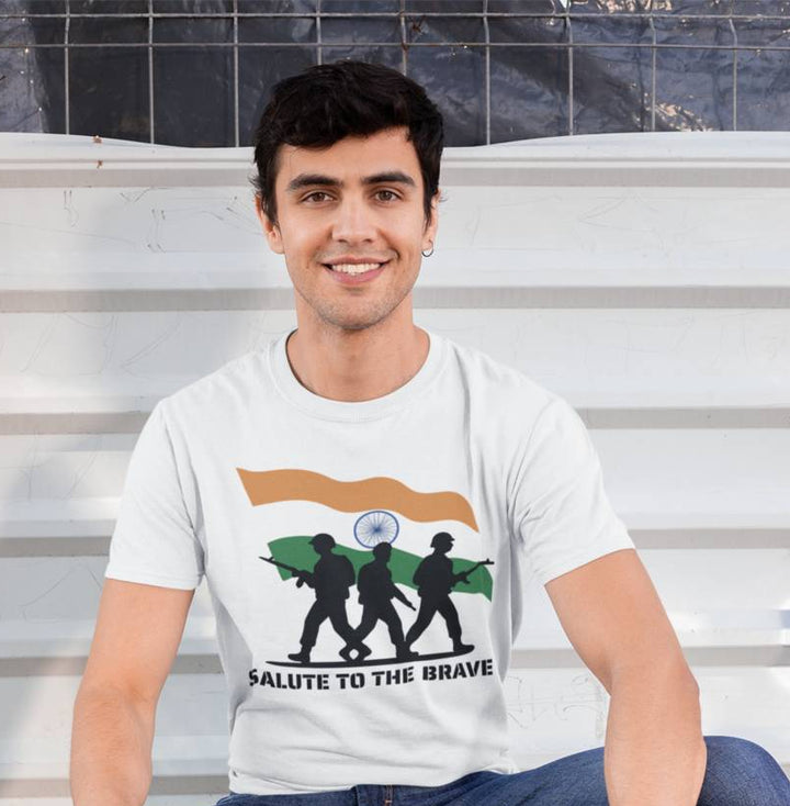 Independence day Tshirt with Soldiers and Flag
