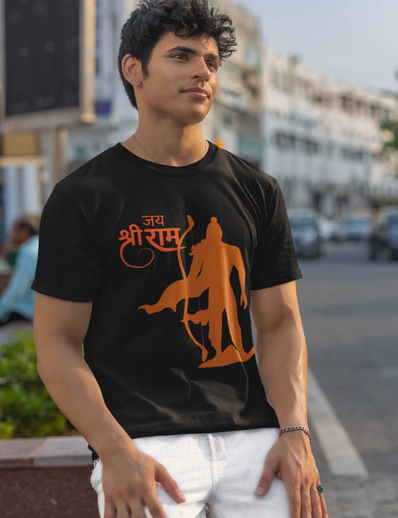 JaiShreeRam - Half Sleeve Round Neck T-Shirt-Men