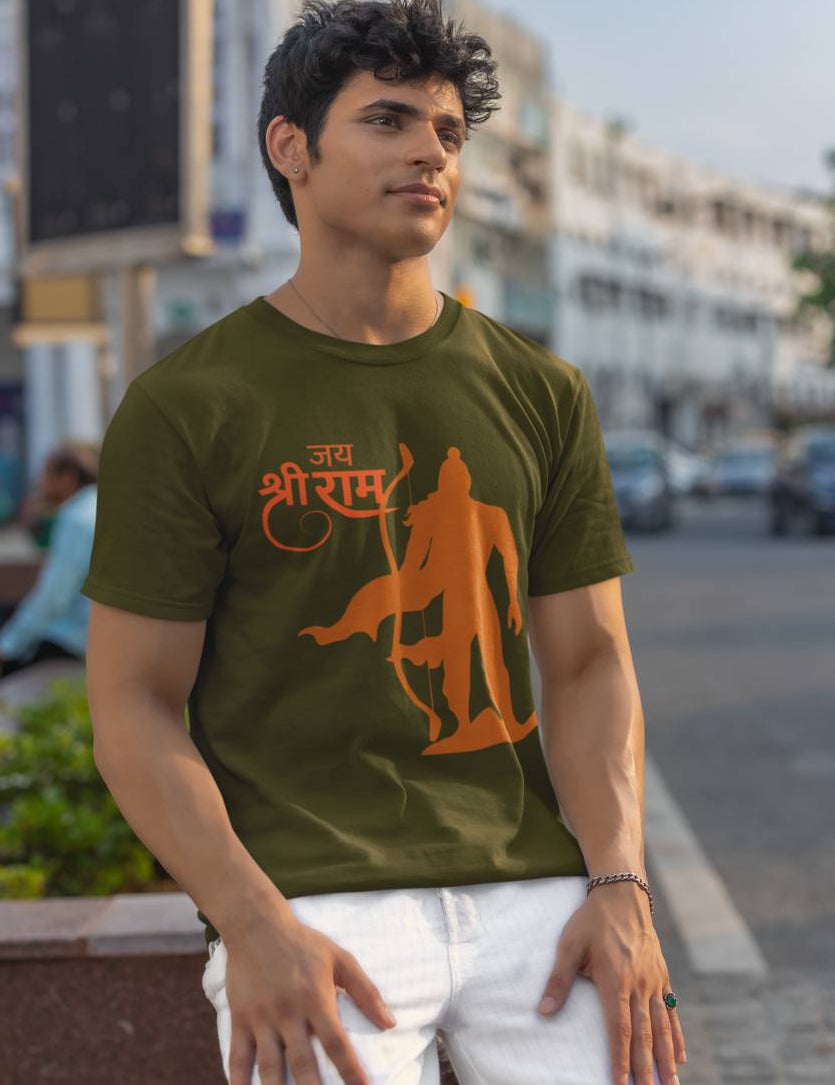 JaiShreeRam_Orange_Halfsleeve_Tshirt_Men_OliveGreen.jpg