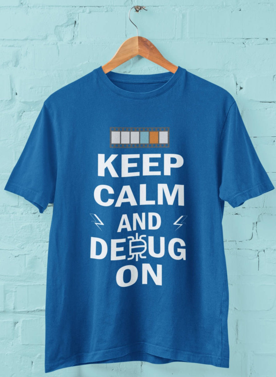 Keep Calm and Debug On - Half Sleeve T-Shirt For Men
