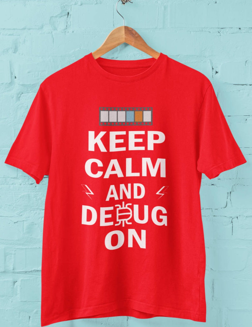 Keep Calm and Debug On - Half Sleeve T-Shirt For Men