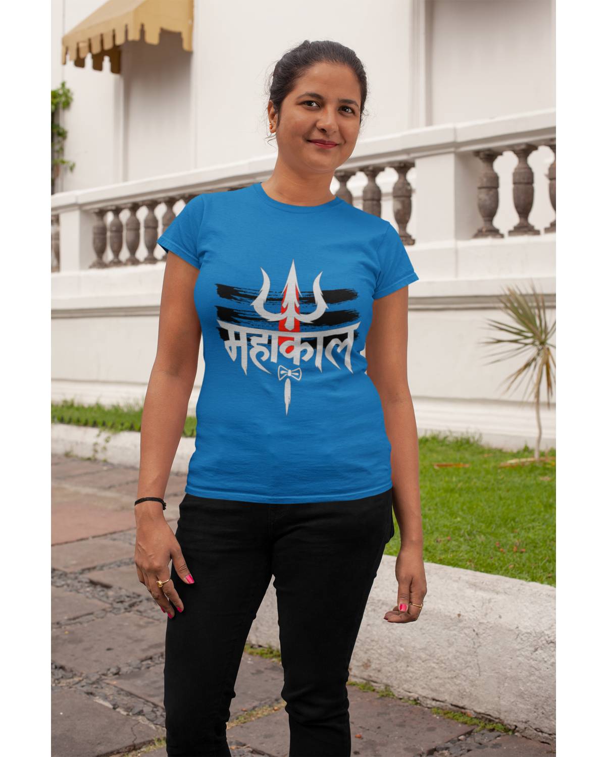 Mahakal_HalfSleeve_RoundNeck_Tshirt_Women_RoyalBlue.jpg