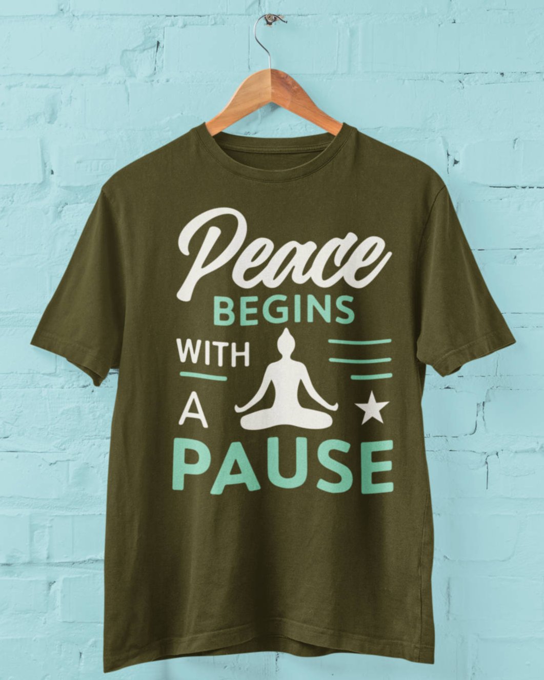 Peace Begins with a Pause - Half Sleeve T-Shirt For Men