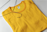 Plain Round Neck Half Sleeve Tshirts - Golden Yellow - Men