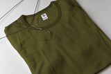 Plain Round Neck Half Sleeve Tshirts - Olive Green - Men