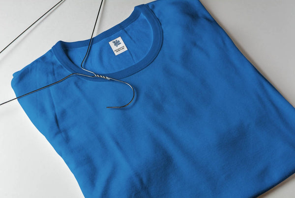 Plain Round Neck Half Sleeve Tshirts - Royal Blue -Men