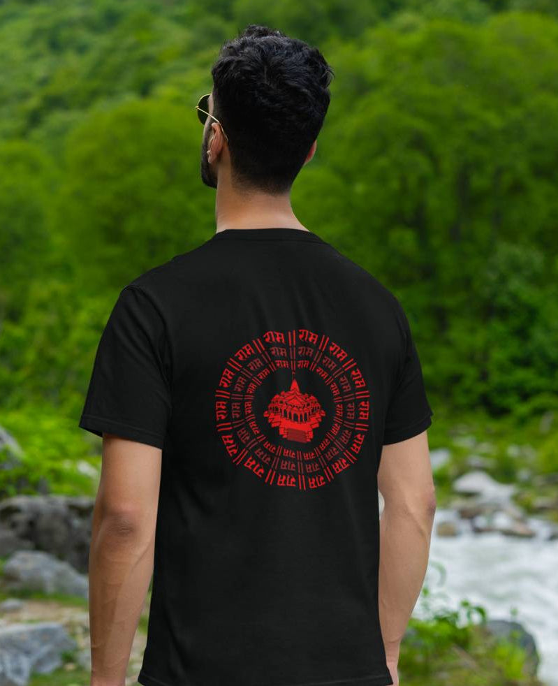 RamMandir_Back - Half Sleeve Round Neck T-Shirt-Men