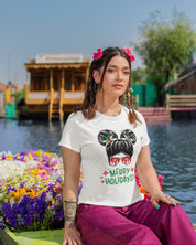 Starry Merry Holidays - Half Sleeve T-Shirt For Women