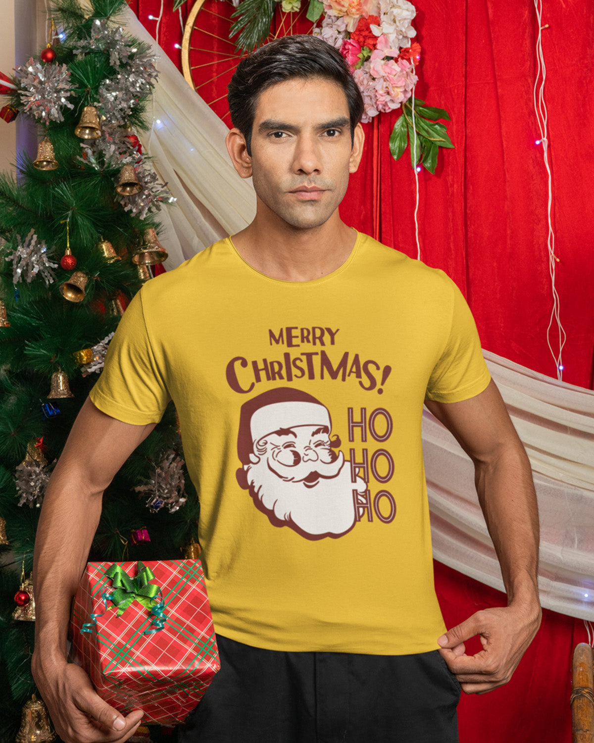 Merry Christmas Ho Ho Ho - Half Sleeve T-shirt For Men