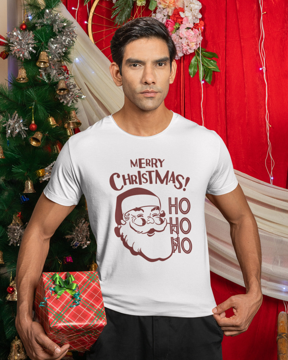 Merry Christmas Ho Ho Ho - Half Sleeve T-shirt For Men