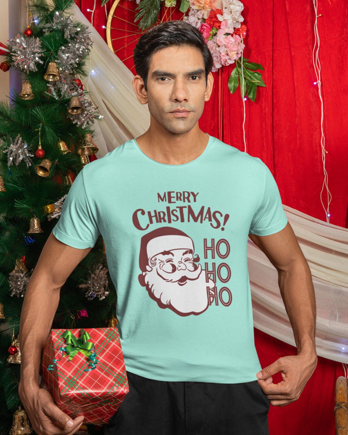 Merry Christmas Ho Ho Ho - Half Sleeve T-shirt For Men