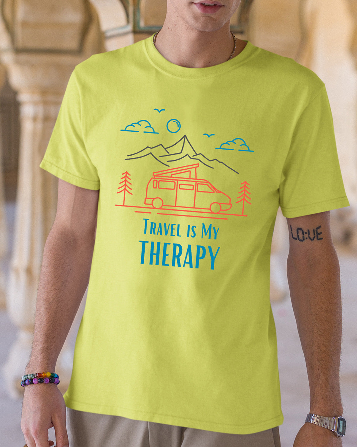 Travel Is My Therapy - Half Sleeve T-Shirt For Men