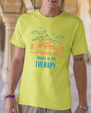 Travel Is My Therapy - Half Sleeve T-Shirt For Men