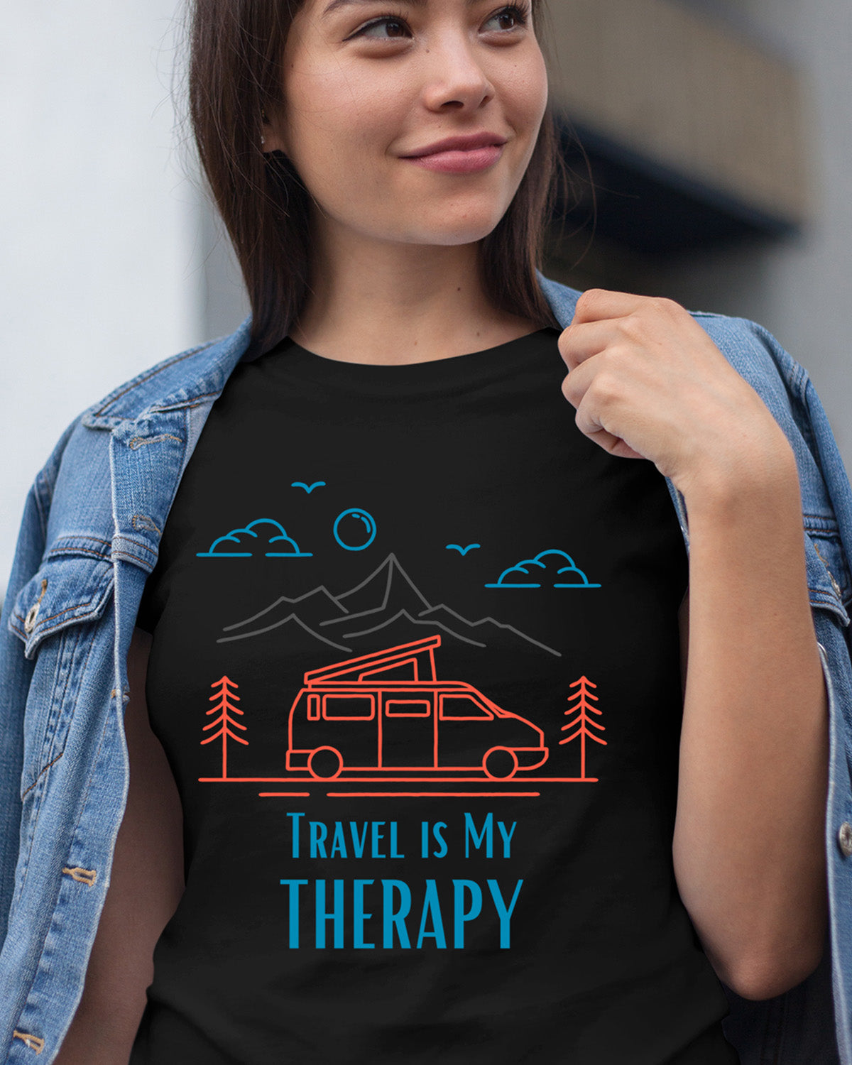 Travel Is My Therapy - Half Sleeve T-Shirt For Women