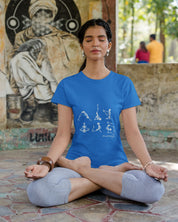 Yoga Poses Skeleton - Half Sleeve T-Shirt For Women