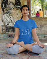 Yoga Poses Skeleton - Half Sleeve T-Shirt For Women