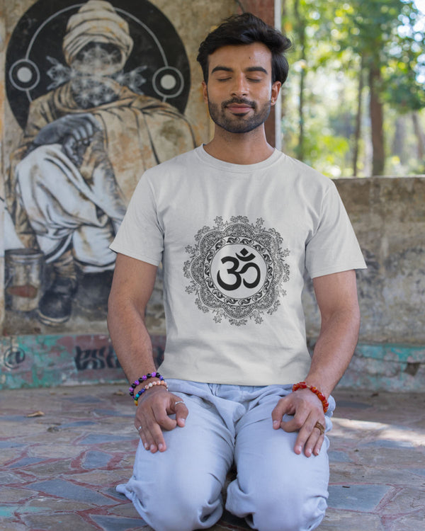 Yoga AUM Mandala - Half Sleeve T-Shirt For Men