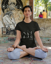 Yoga Poses Skeleton - Half Sleeve T-Shirt For Women