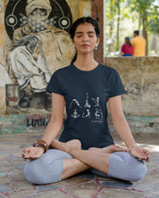 Yoga Poses Skeleton - Half Sleeve T-Shirt For Women