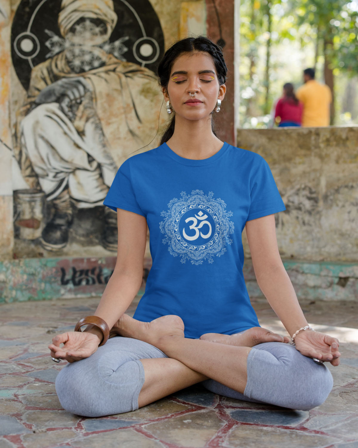 Yoga Aum Mandala - Half Sleeve T-Shirt For Women