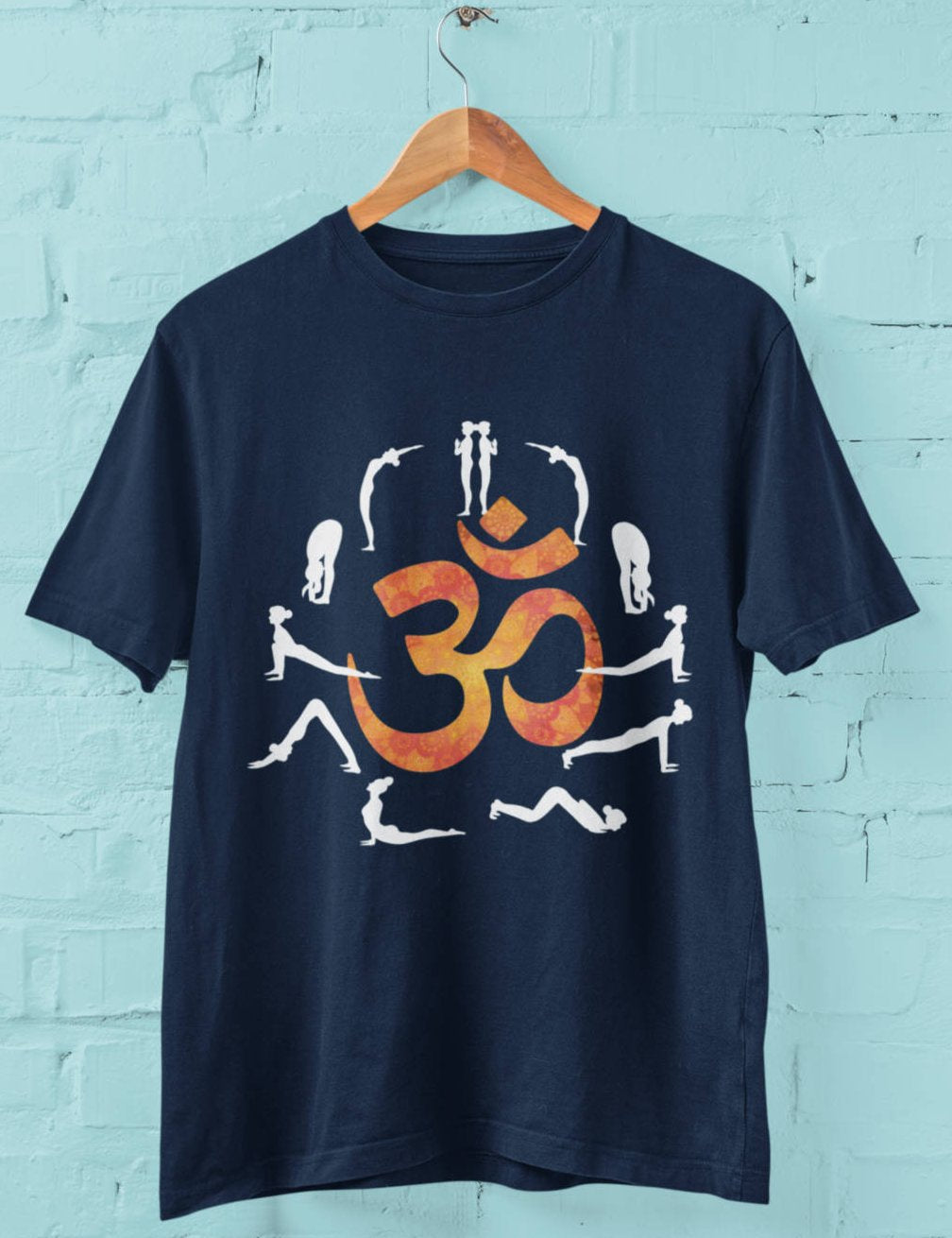 AUM Suryanamskar - Half Sleeve Round Neck T-Shirt For Men