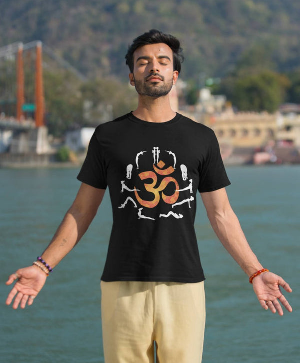 AUM Suryanamskar - Half Sleeve T-Shirt For Men