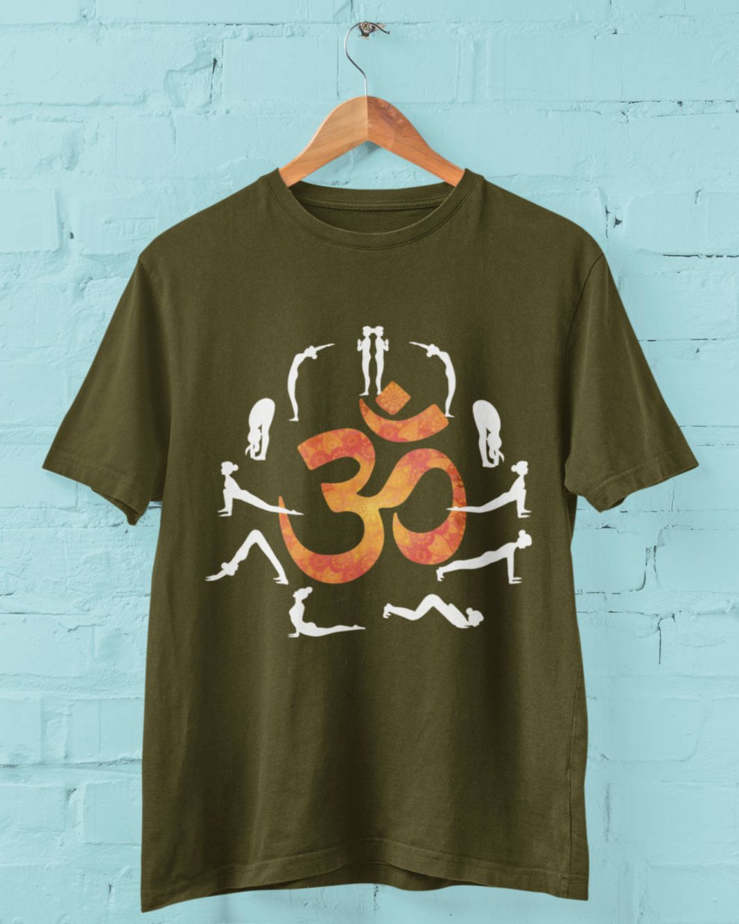 AUM Suryanamskar - Half Sleeve Round Neck T-Shirt For Men