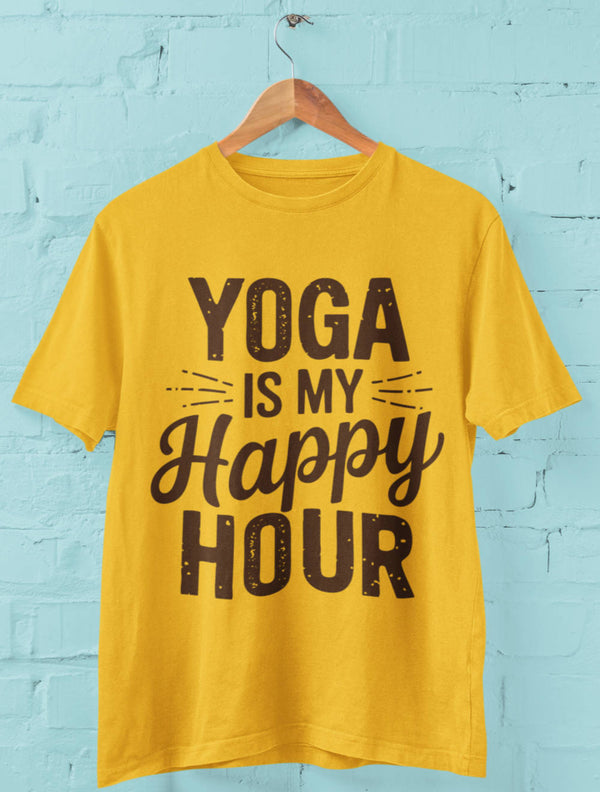 Yoga is my Happy Hour - Half Sleeve T-Shirt-Unisex