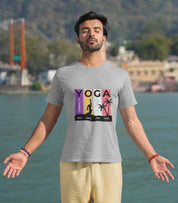 Yoga connects Mind Body and Soul- Half Sleeve Round Neck T-Shirt-Men