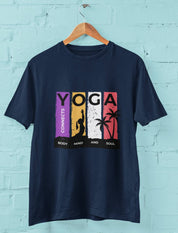 Yoga connects Mind Body and Soul- Half Sleeve Round Neck T-Shirt-Men