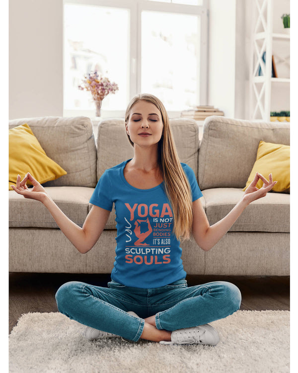 Yoga is not just Bending Bodies - Half Sleeve T-Shirt For Women