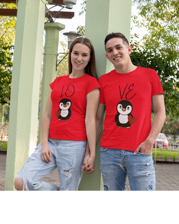 Penguins In Love Couple Tshirt - Pack of 2