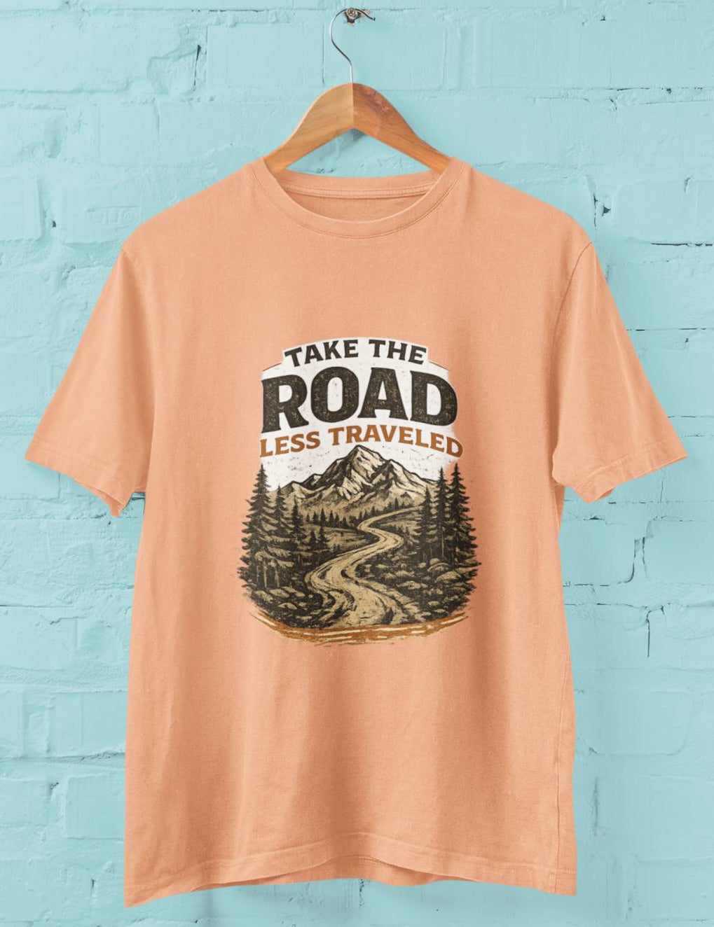 Take The Road Less Travelled - Half Sleeve Round Neck T-Shirt-Women