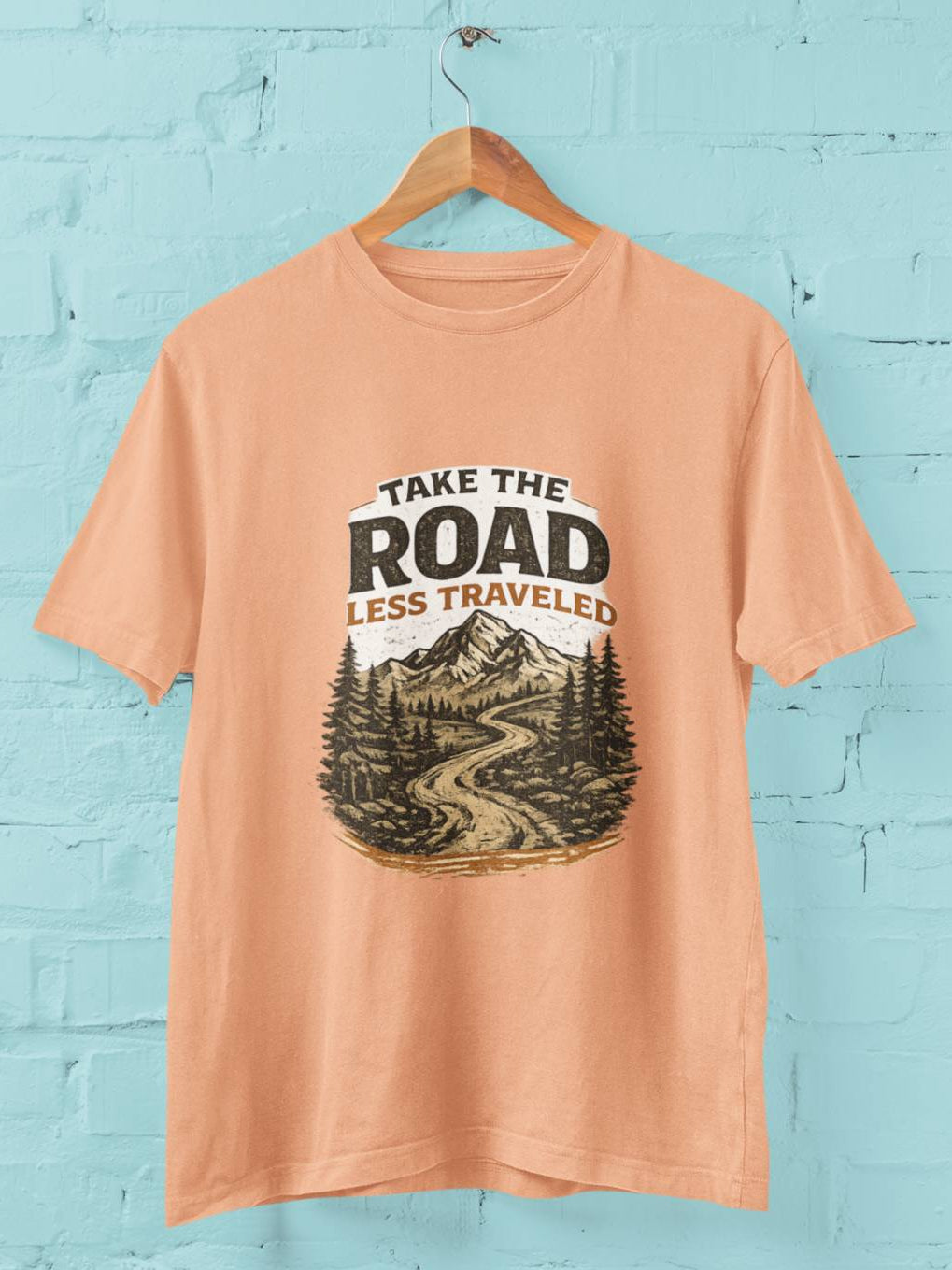 Take The Road Less Travelled  - Half Sleeve Round Neck T-Shirt-Men