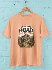 Take The Road Less Travelled  - Half Sleeve Round Neck T-Shirt-Men