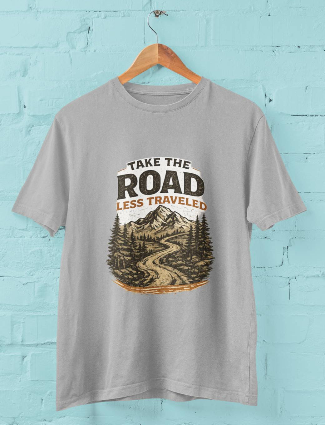 Take The Road Less Travelled  - Half Sleeve Round Neck T-Shirt-Men
