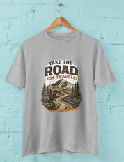 Take The Road Less Travelled  - Half Sleeve Round Neck T-Shirt-Men