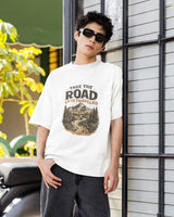 Take The Road Less Travelled  - Half Sleeve Round Neck T-Shirt-Men
